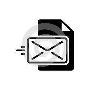 Black solid icon for Letter, sheet and document