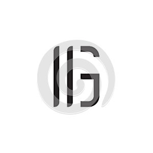 letter ig 2g simple stripes geometric logo vector