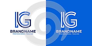 Letter IG Line Monogram Logo, suitable for business with IG or GI initials