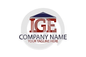 Letter IGE initial logo design template