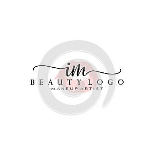 Letter IM Watercolor Lips Premade Logo Design, Logo for Makeup Artist Business Branding, Blush Beauty Boutique Logo Design,