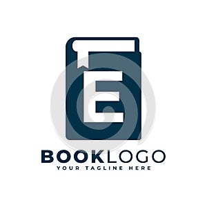 Letter Initial E Book Logo Design. Usable for Education, Business and Building Logos. Flat Vector Logo Design Ideas Template