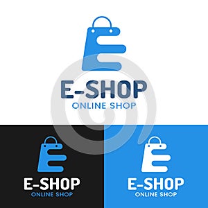 Letter Initial E Shopping Bag Logo Design Template