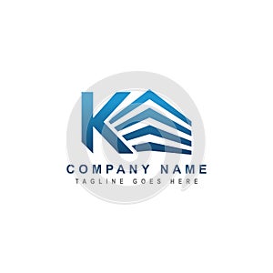 Letter or initial K incorporated with building. Property logo design inspiration