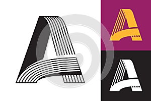 Letter A Initial vector Logo design on different backgrounds.