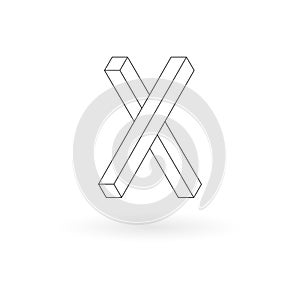 Letter isometric logo design.