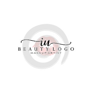 Letter IU Watercolor Lips Premade Logo Design, Logo for Makeup Artist Business Branding, Blush Beauty Boutique Logo Design,