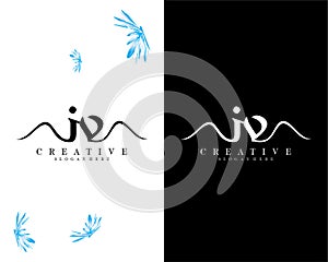 Letter iv, vi creative logo design vector