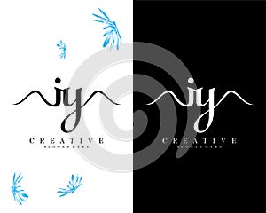 Letter iy, yi creative logo design vector