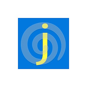 Letter J in blue color box