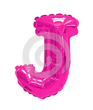 Letter j English alphabet pink