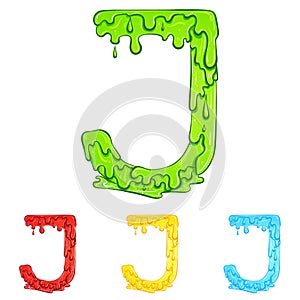 Letter J with flow drops colors