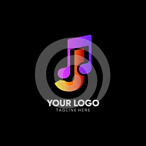 Letter J Initial Music Logo Design Vector Icon Graphic Emblem Illustration