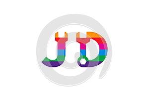 Letter J and letter D logo design template. colorful shape.