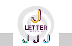 Letter J Logo geometry optical illusion