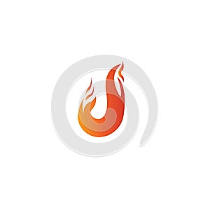 Letter J logo illustrates the fire vector design template