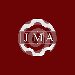 Letter J and M and A with gear vector logo template