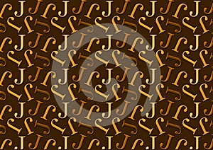 Letter J pattern in different colored brown shades for wallpaper