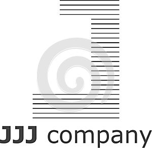 Letter J Striped Logo