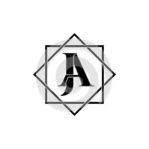 Letter JA simple monogram logo icon design. photo