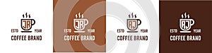 Letter JR and RJ Coffee Logo, suitable for any business related to Coffee, Tea, or Other with JR or RJ initials