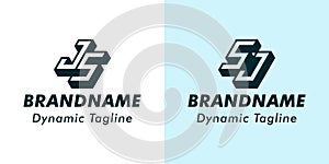 Letter JS and SJ 3D Monogram Logo. Suitable for business with JS or SJ initials photo
