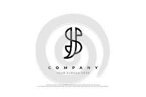 Letter JS or SJ Logo Design photo