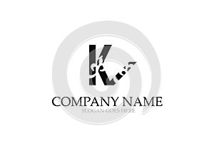 Letter K Abstract Initial Logo Design Vector.