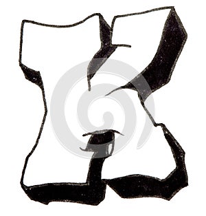 Letter K, Alphabet in graffiti style