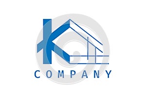 Letter K Construction Vector Logo Design Template