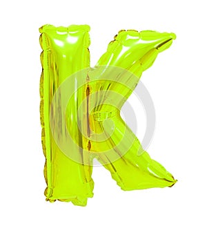 Letter k English alphabet lime color