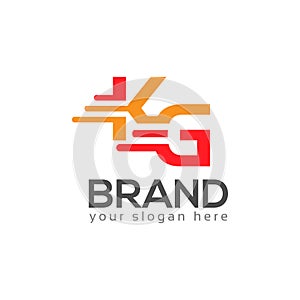 Letter K and g on White background. logo has the impression fast and reliable.