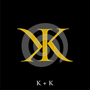 Letter K and K initials concept. Very suitable various business purposes also for symbol, logo, company name, brand name.