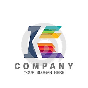 Letter k logo with delivery speed design template