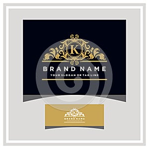 Letter K logo design concept royal luxury gold vector