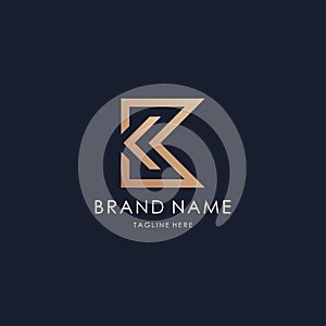 letter K logo monogram initial design vector luxury golden style