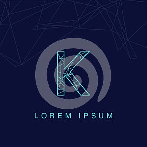 Letter K Logo, Online Font, Technology font, artificial intelligence, Science