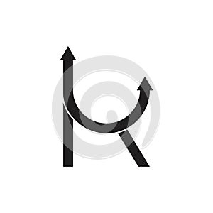Letter k loop arrow street design logo vector