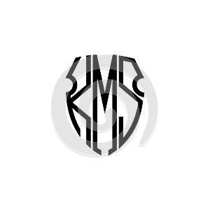 Letter K, M and S, KMS, KSM, SKM, SMK, MKS, KSK, logo, initial monogram line art design template