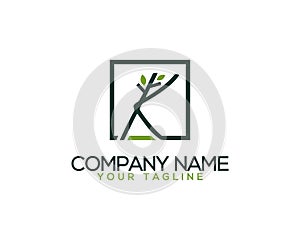 Letter K minimalist fashion, perfume, natural brand Monogram logo design photo