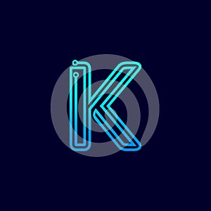 Letter K Modern Technology Logo Design Vector
