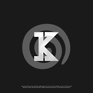 Letter K monogram logo design, Vector EPS 10