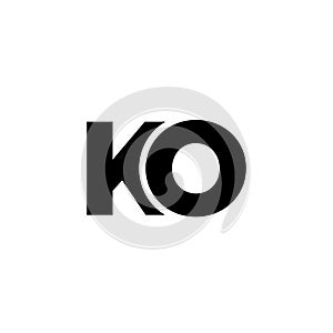 Letter K and O, KO logo design template. Minimal monogram initial based logotype