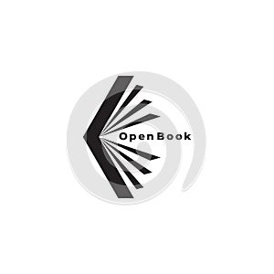 Letter k open book motion modern education logo vector