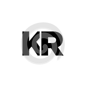 Letter K and R, KR logo design template. Minimal monogram initial based logotype