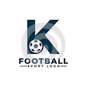 Letter K with Soccer Ball Logo Design. Vector Design Template Elements for Sport Team or Corporate Identity