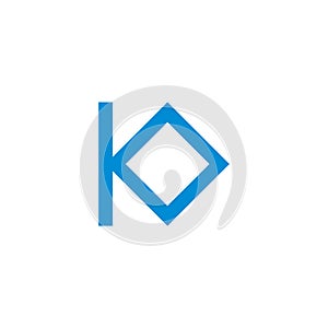letter k square frame diamond logo vector