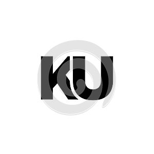 Letter K and U, KU logo design template. Minimal monogram initial based logotype