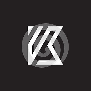 letter kb stripes linear simple logo vector