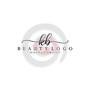 Letter KB Watercolor Lips Premade Logo Design, Logo for Makeup Artist Business Branding, Blush Beauty Boutique Logo Design,